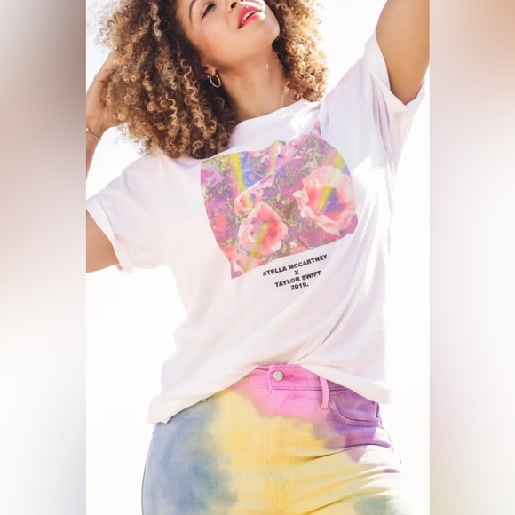 Stella McCartney X Taylor Swift T Shirt Flowers Polaroid 2019 Size Medium